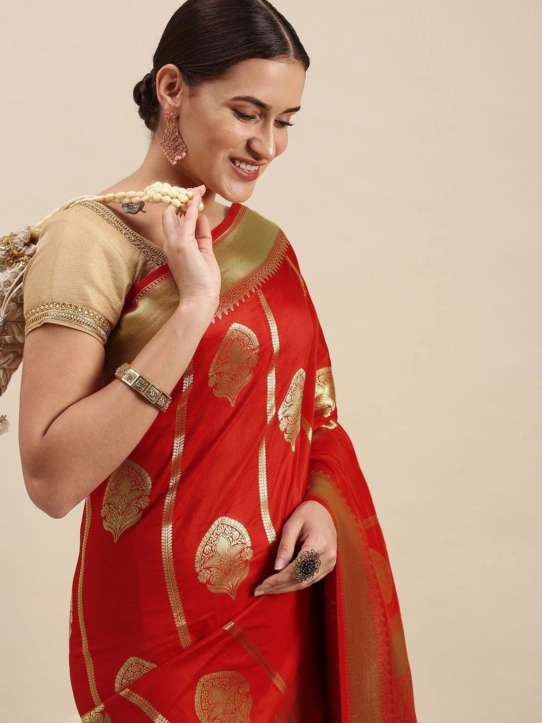 KALINI Woven Design Zari Art Silk Banarasi Saree thumbnail 5
