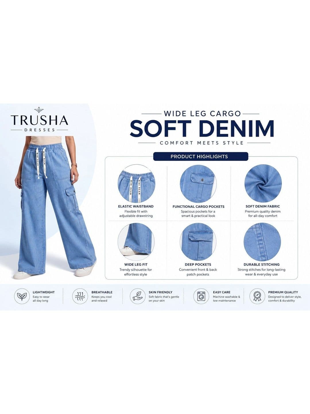 Ktdd Trading Women Jean Wide Leg High-Rise Jeans thumbnail 2