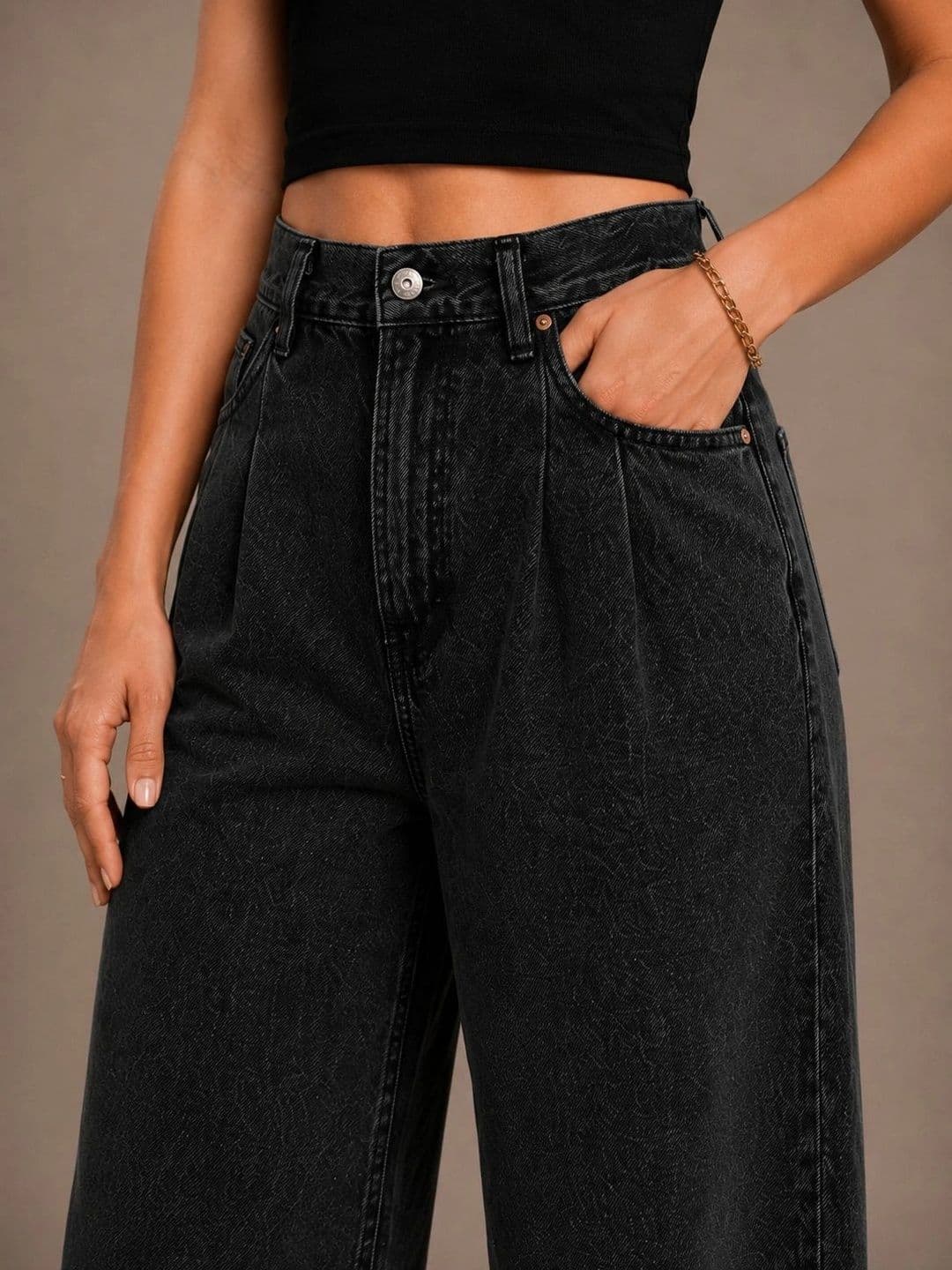 Mast & Harbour Women Comfort Wide Leg High-Rise Stretchable Jeans thumbnail 5