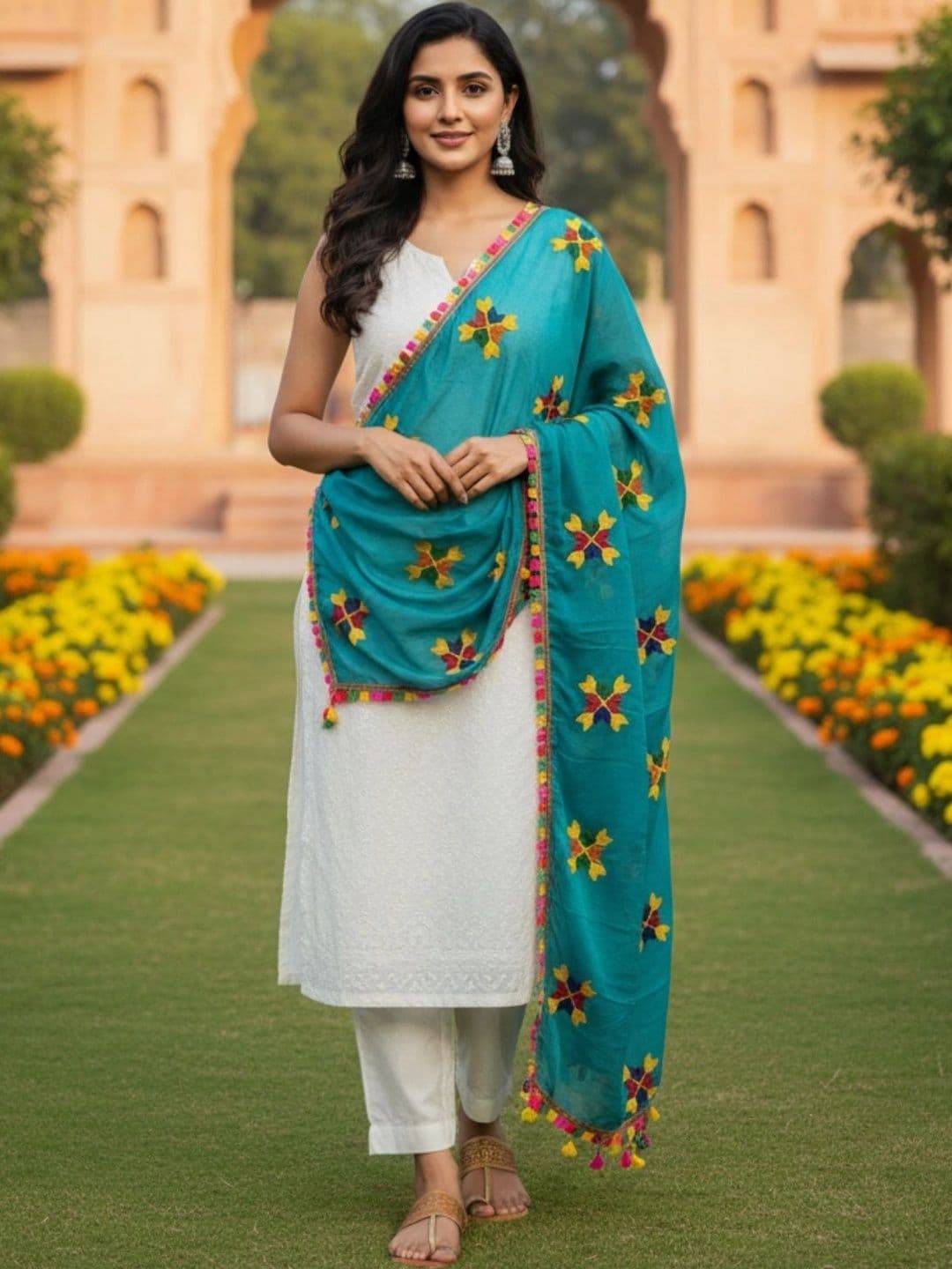 IVAARA Ethnic Motifs Embroidered Dupatta with Thread Work thumbnail 6