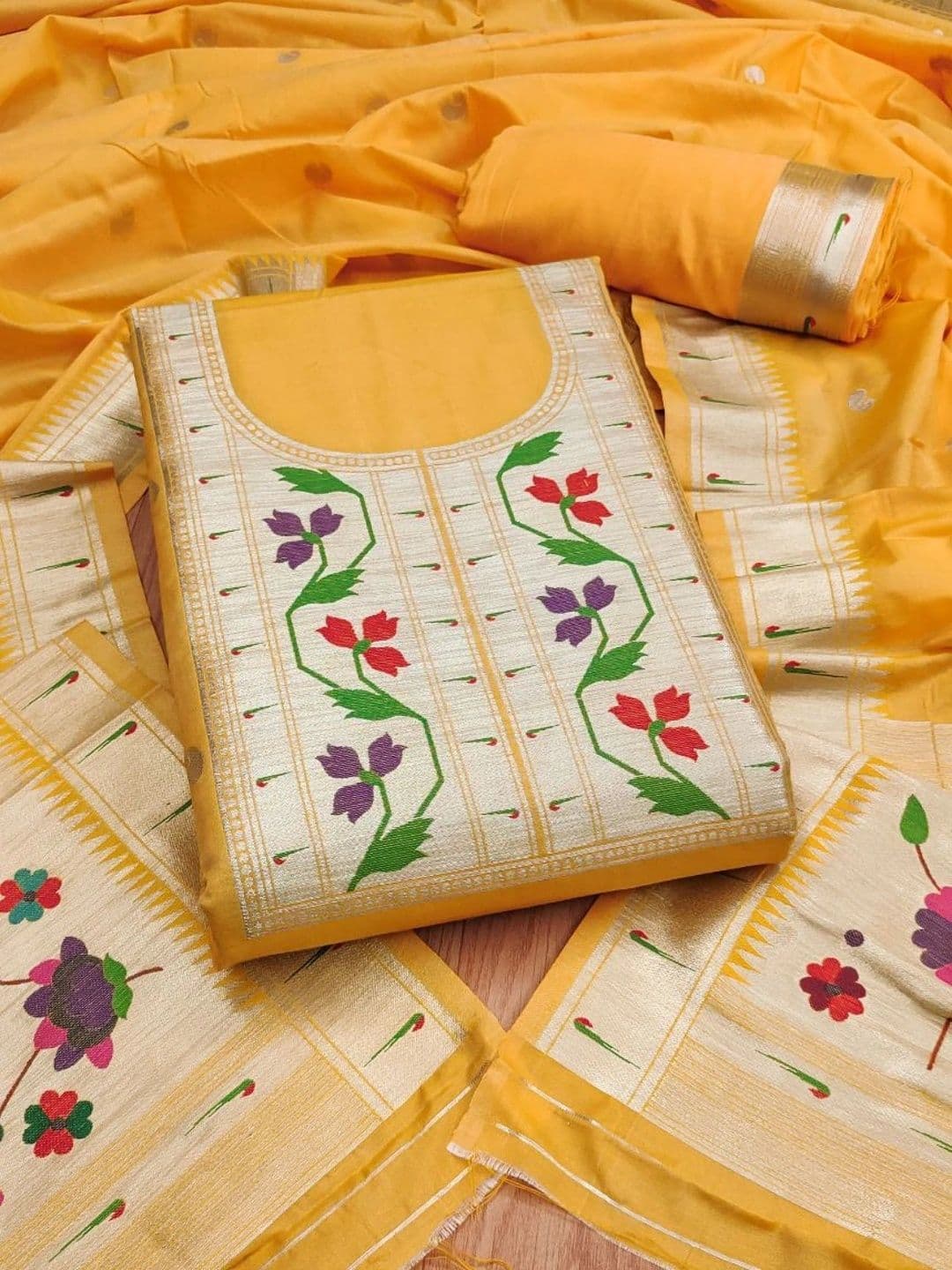 Dhaaga Ghar Pure Cotton Unstitched Dress Material - view 1