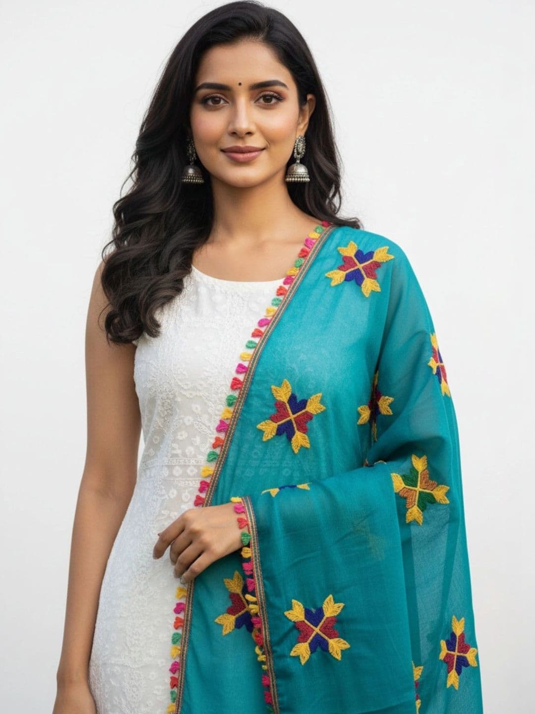 IVAARA Ethnic Motifs Embroidered Dupatta with Thread Work thumbnail 4