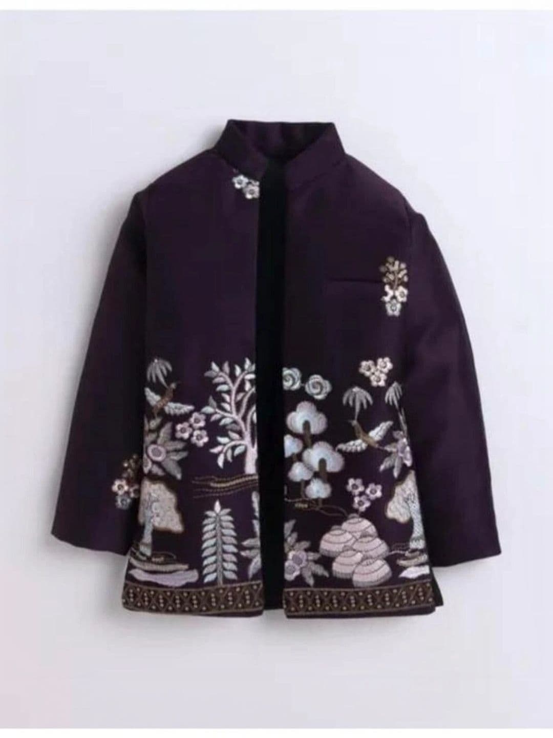 Elite Trend Traders Boys Embroidered Mandarin Collar Neck Sherwani thumbnail 3