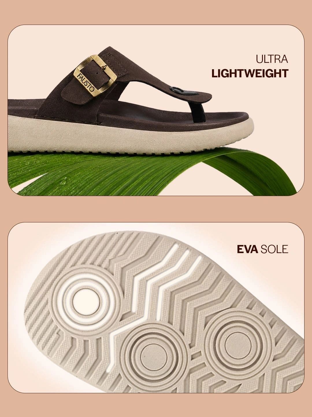 FAUSTO Men Comfort Sandals  With Buckle Detail thumbnail 4