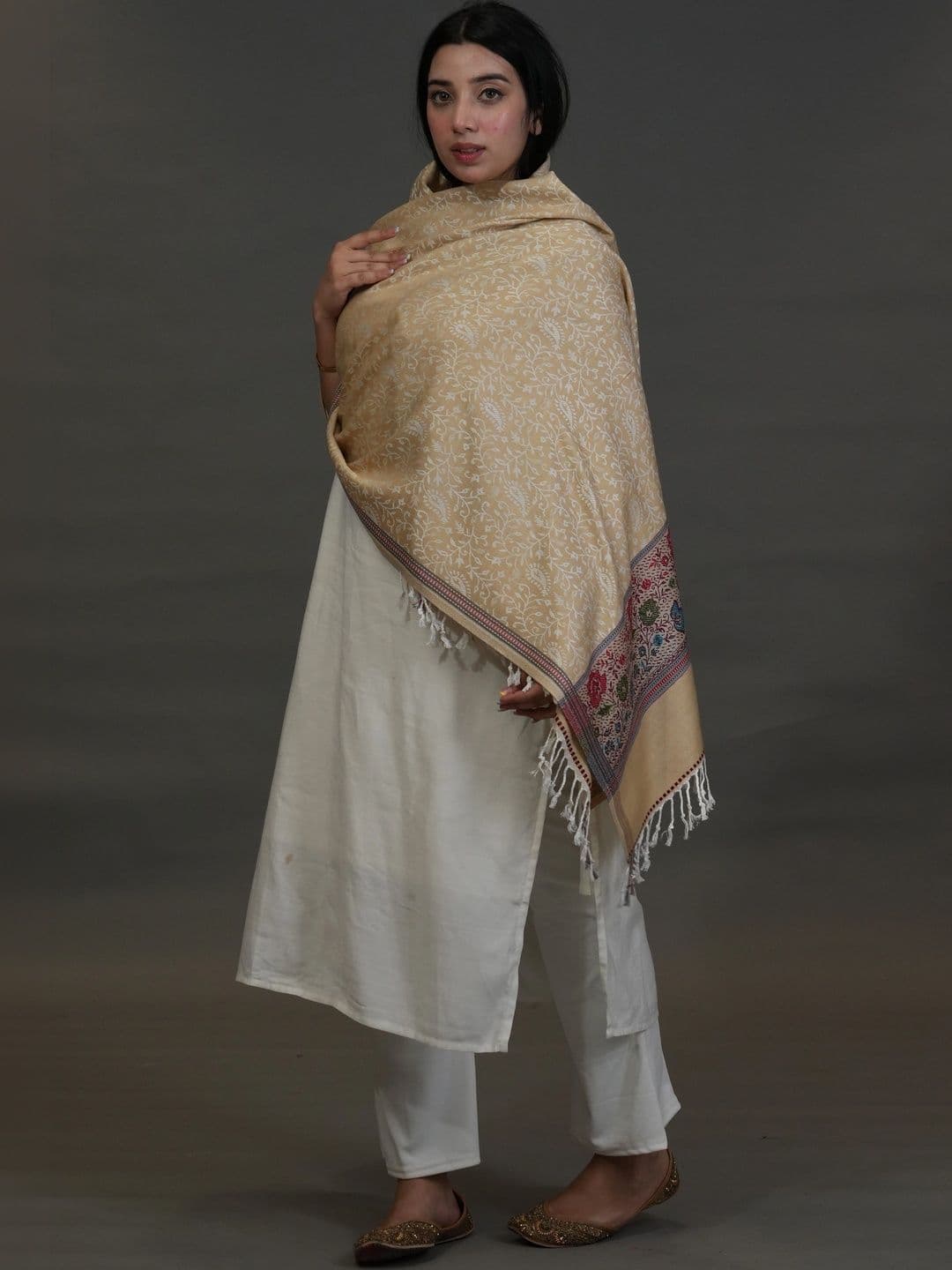 S.T. Women Botanical Printed Acrylic Shawl thumbnail 4
