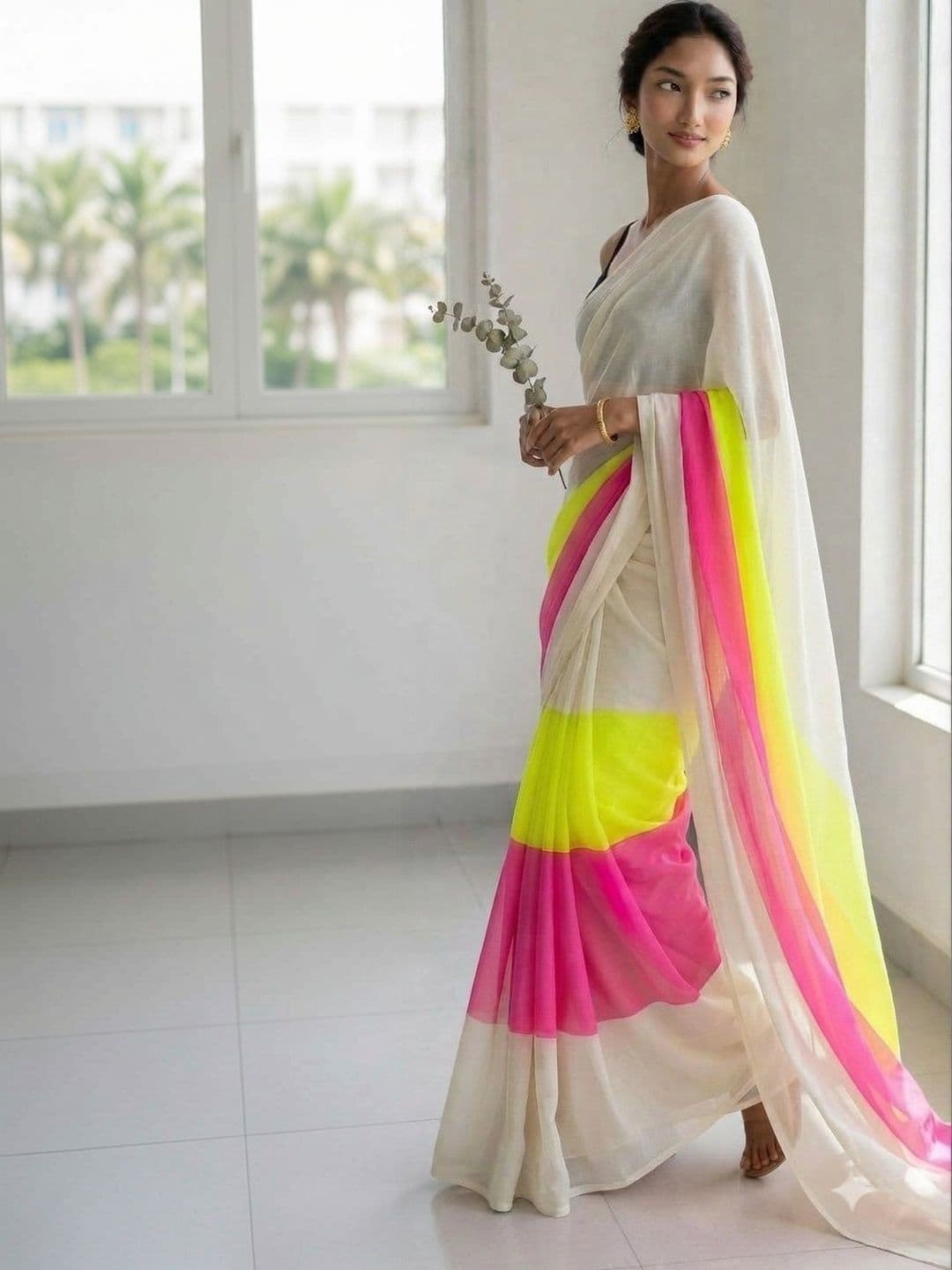 HERE&NOW Poly Georgette Saree thumbnail 2