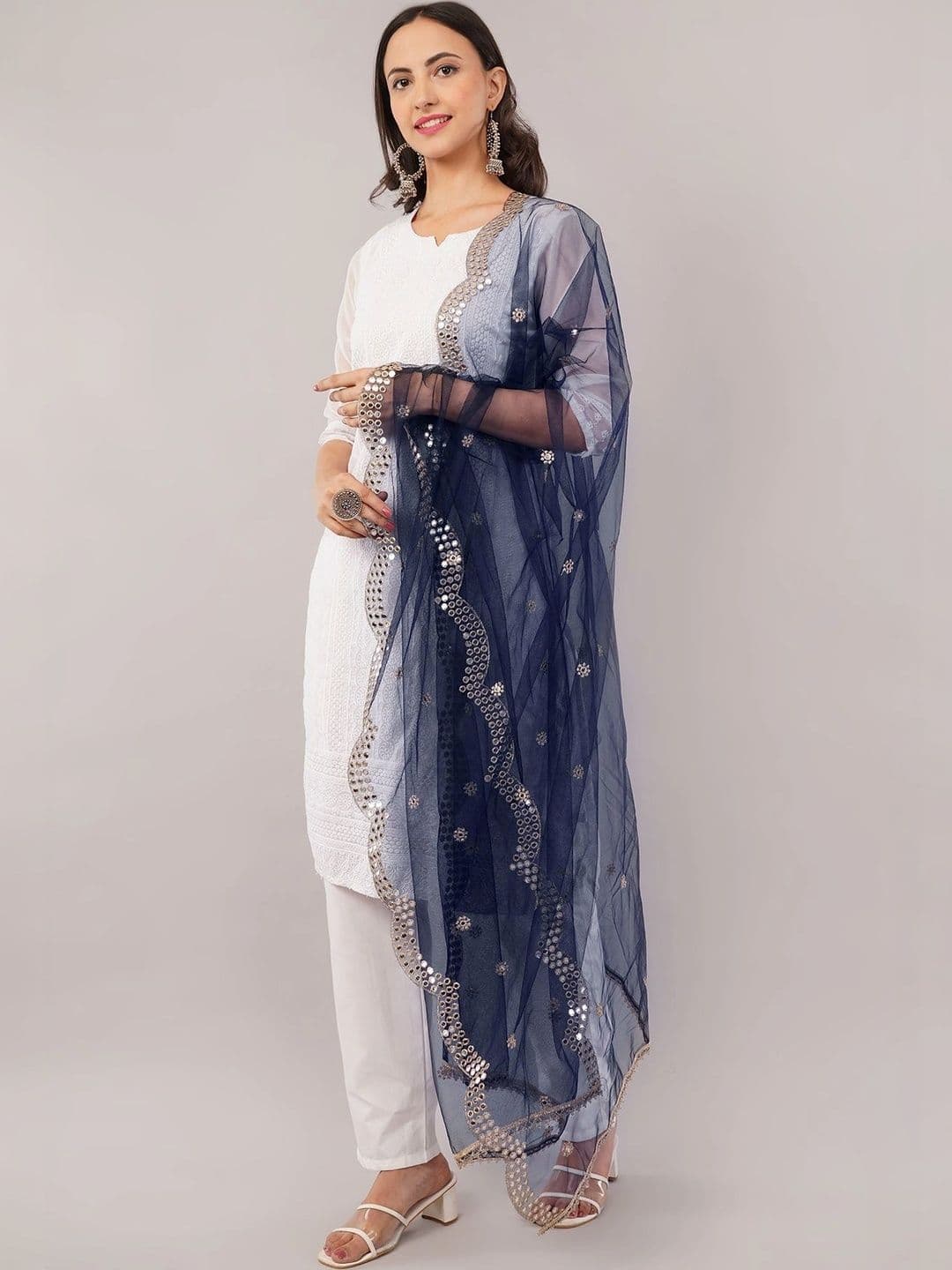 IVAARA Dupatta with Mirror Work thumbnail 3