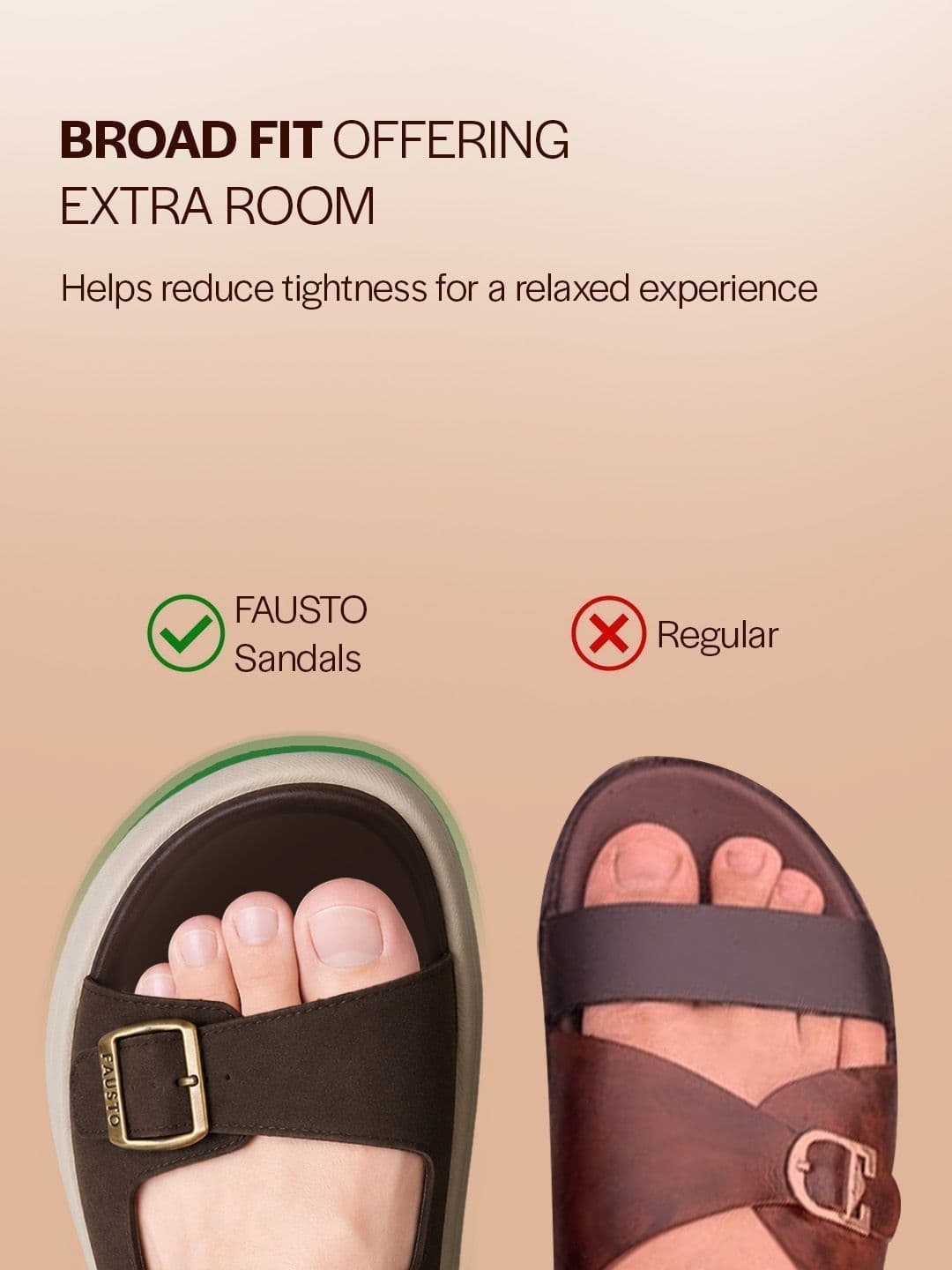 FAUSTO Men Solid Waterproof Comfort Sandals with Buckle Strap thumbnail 7