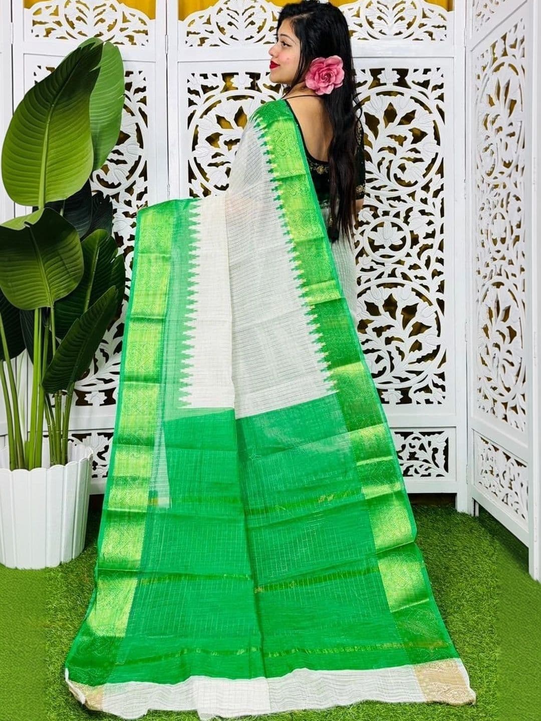 DHRITI Woven Design Pure Cotton Saree thumbnail 3