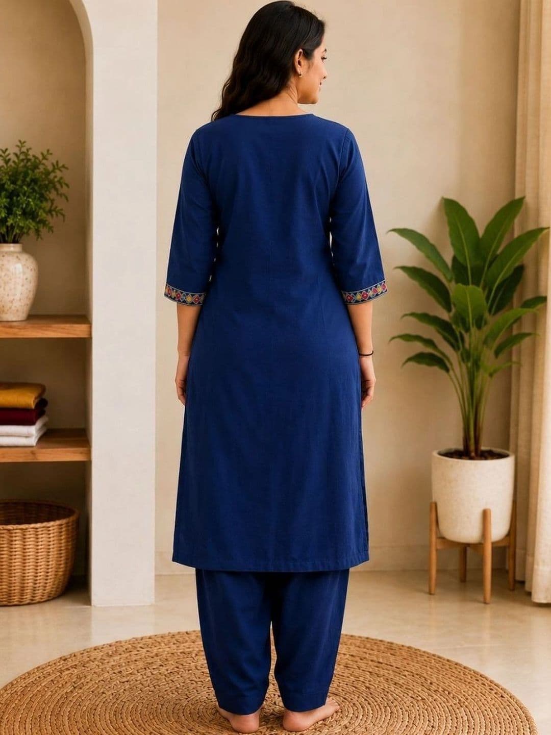 RAMRUT Women Ethnic Motifs Embroidered Regular Thread Work Kurta with Patiala thumbnail 4