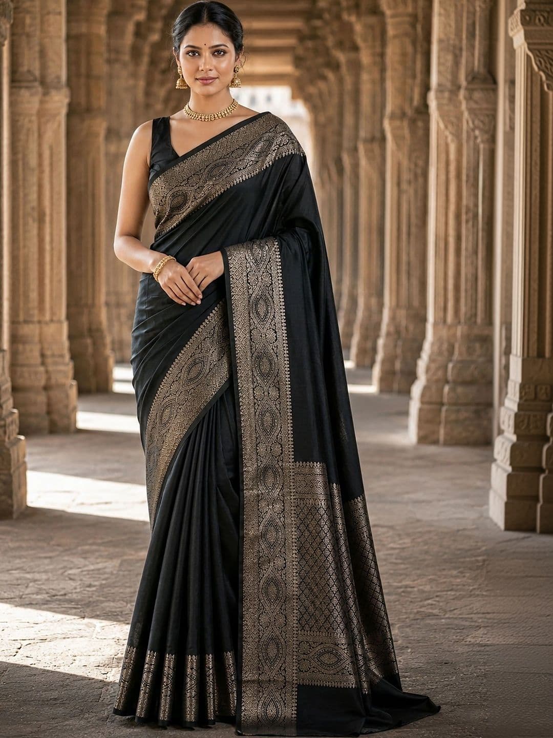 Mitera Woven Design Zari Silk Blend Designer Banarasi Saree - view 1