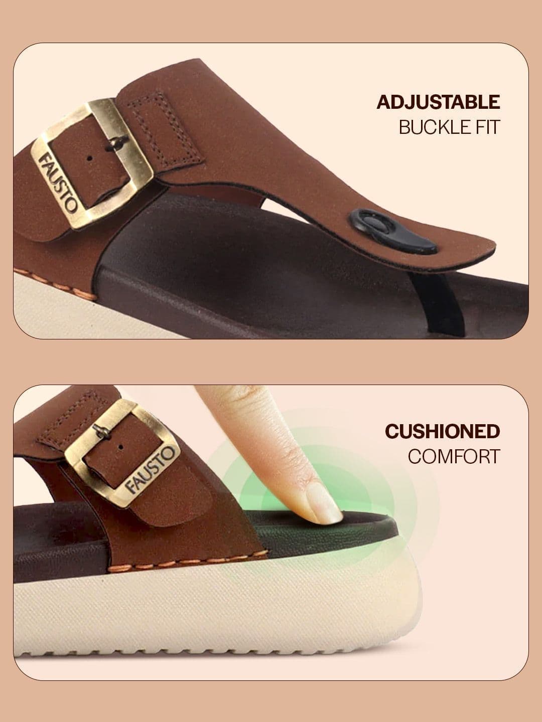 FAUSTO Men Slip-On Comfort Sandals thumbnail 3