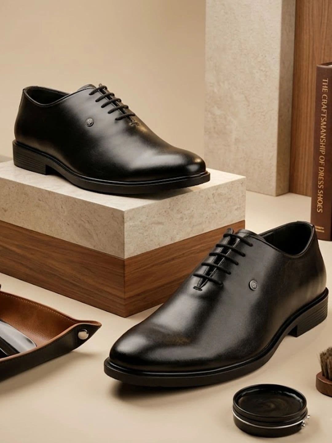 House of Pataudi Men Pointed Toe Lace-Ups Formal Oxfords thumbnail 2
