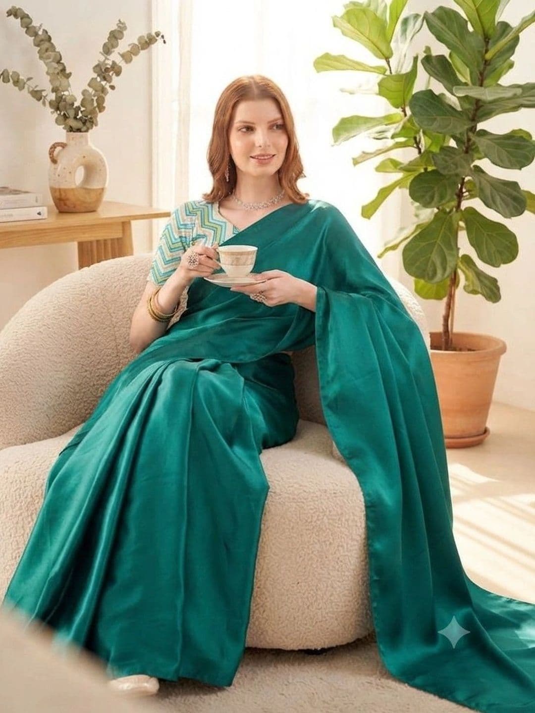 HERE&NOW Satin Saree thumbnail 3