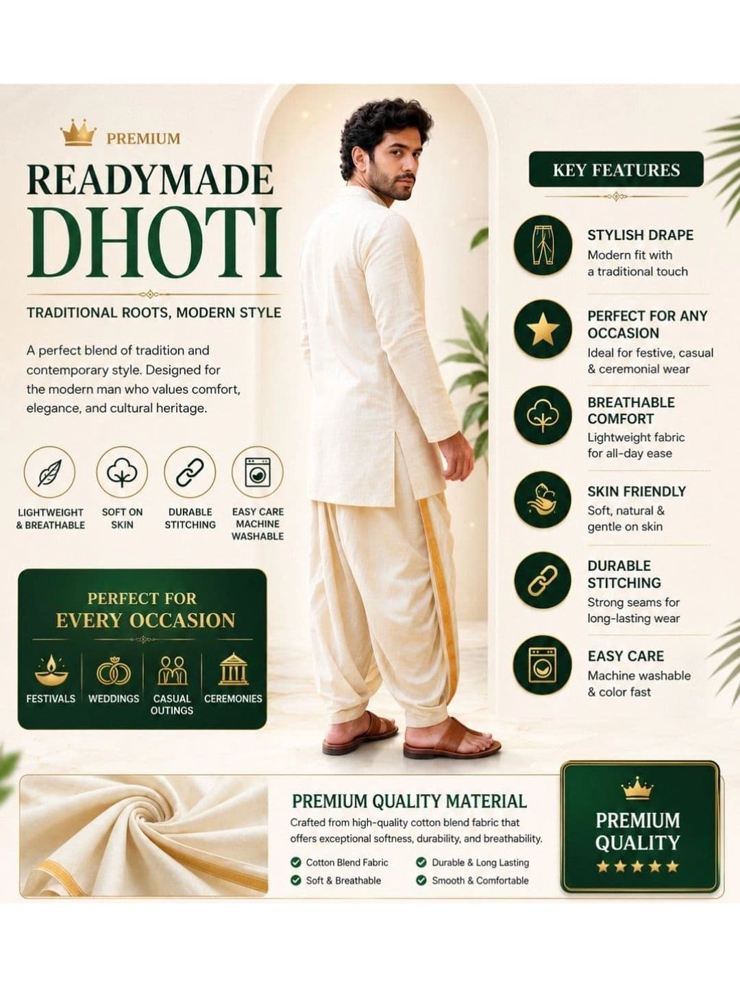 Banarasi Poshak Men Silk Dhoti Dhotis thumbnail 3