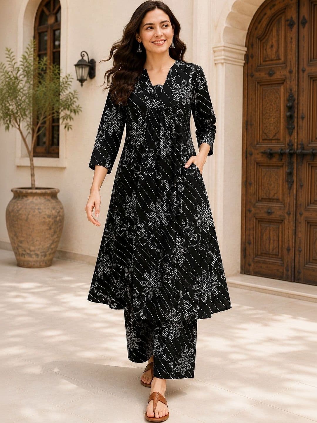 DSK STUDIO Women Ethnic Motifs Printed Empire Kurta with Palazzos - view 1