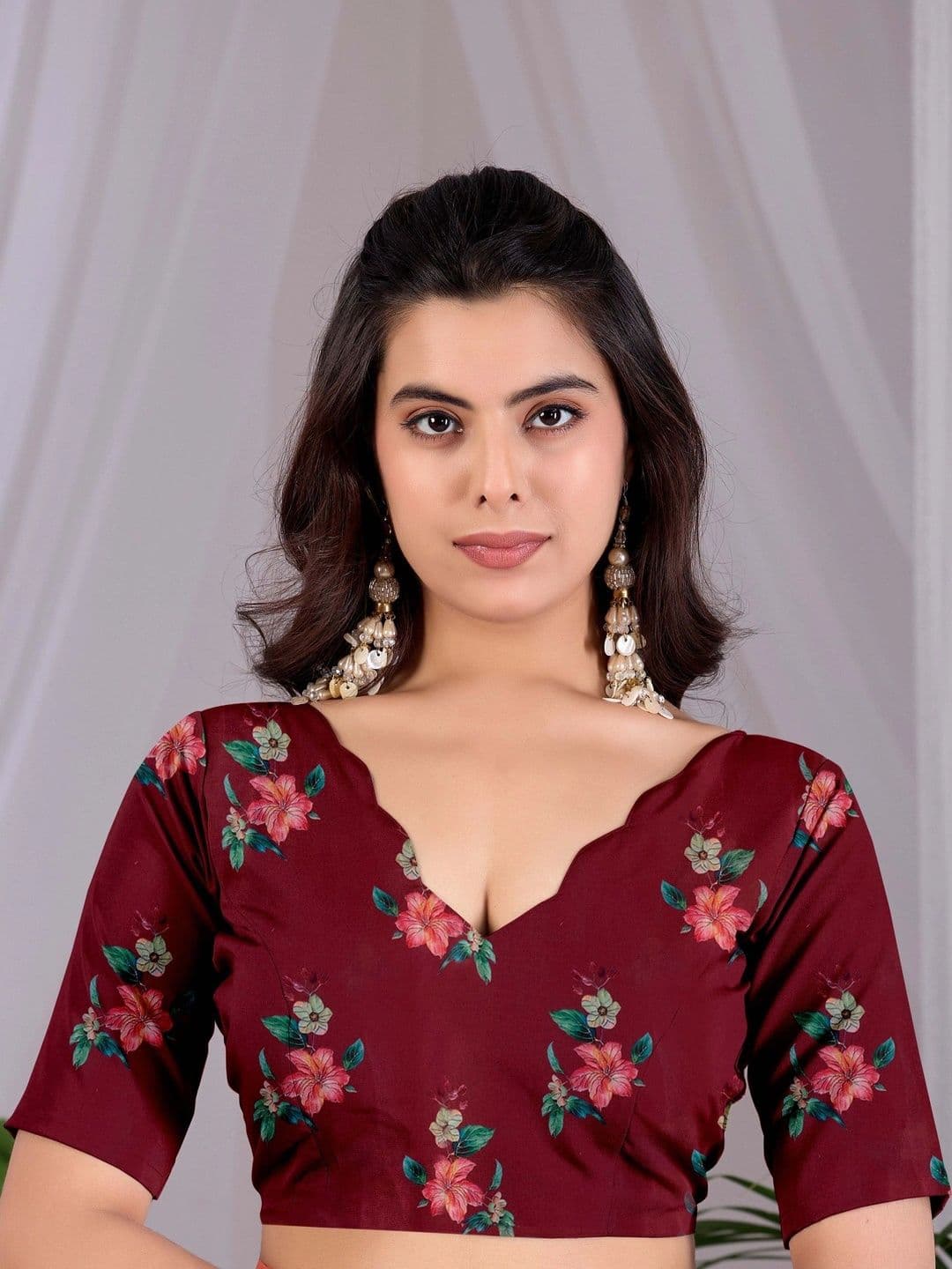 Mitera Floral Satin Designer Saree thumbnail 6