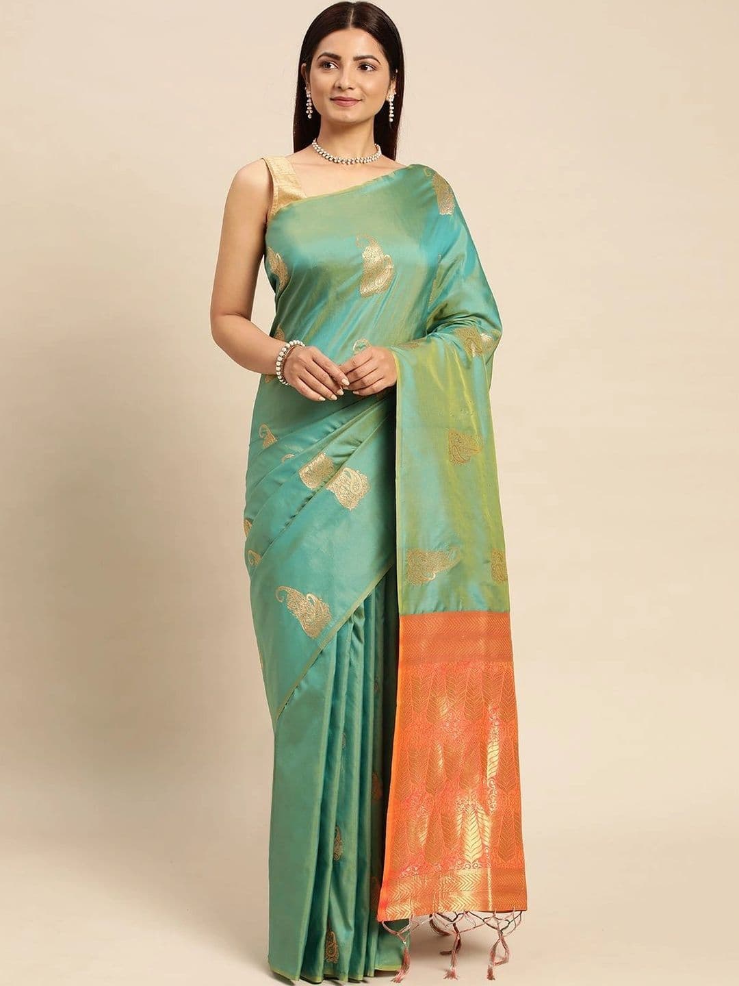 Dhaaga Ghar Women Woven Design Zari Art Silk Banarasi Saree - view 1