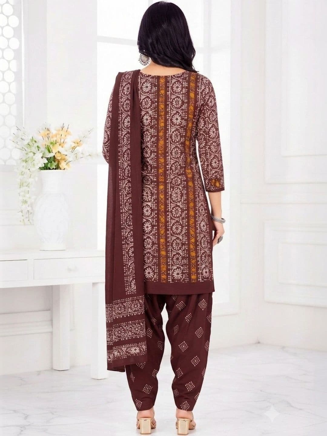 shree jeenmata collection Printed Pure Cotton Unstitched Dress Material thumbnail 3