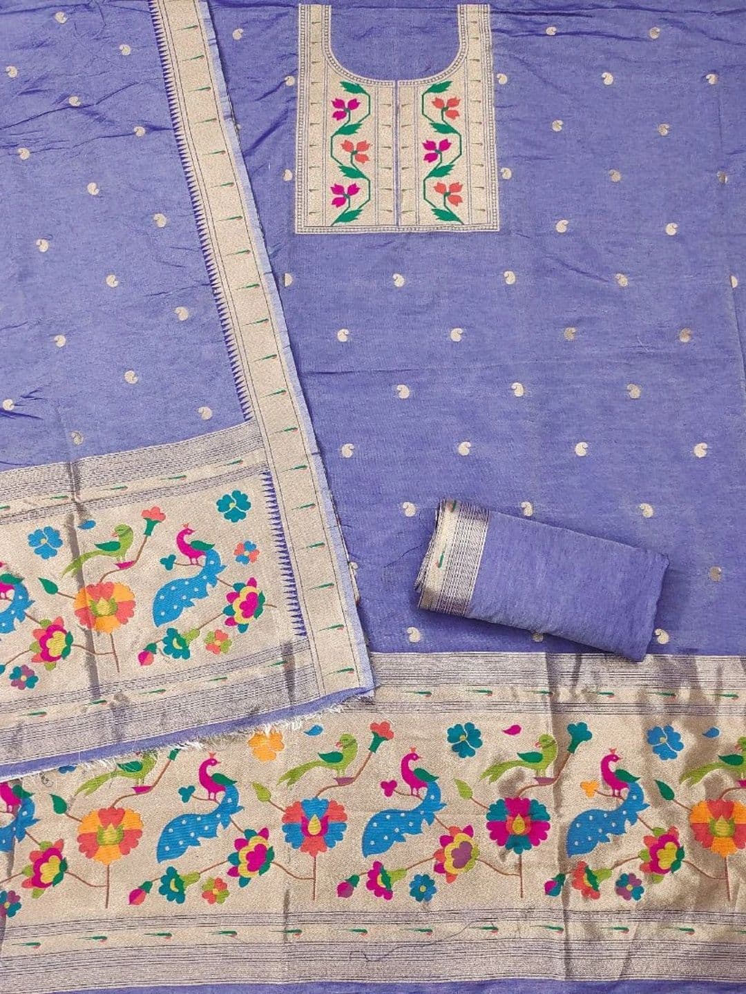 KALINI Pure Cotton Unstitched Dress Material thumbnail 2