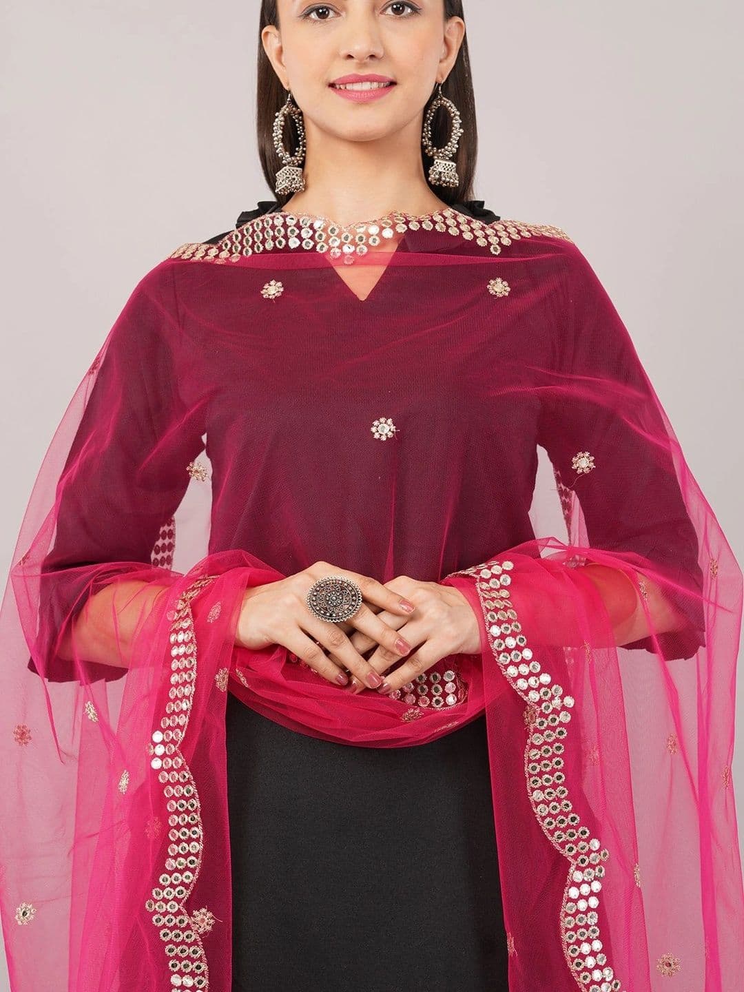 IVAARA Dupatta with Mirror Work thumbnail 4