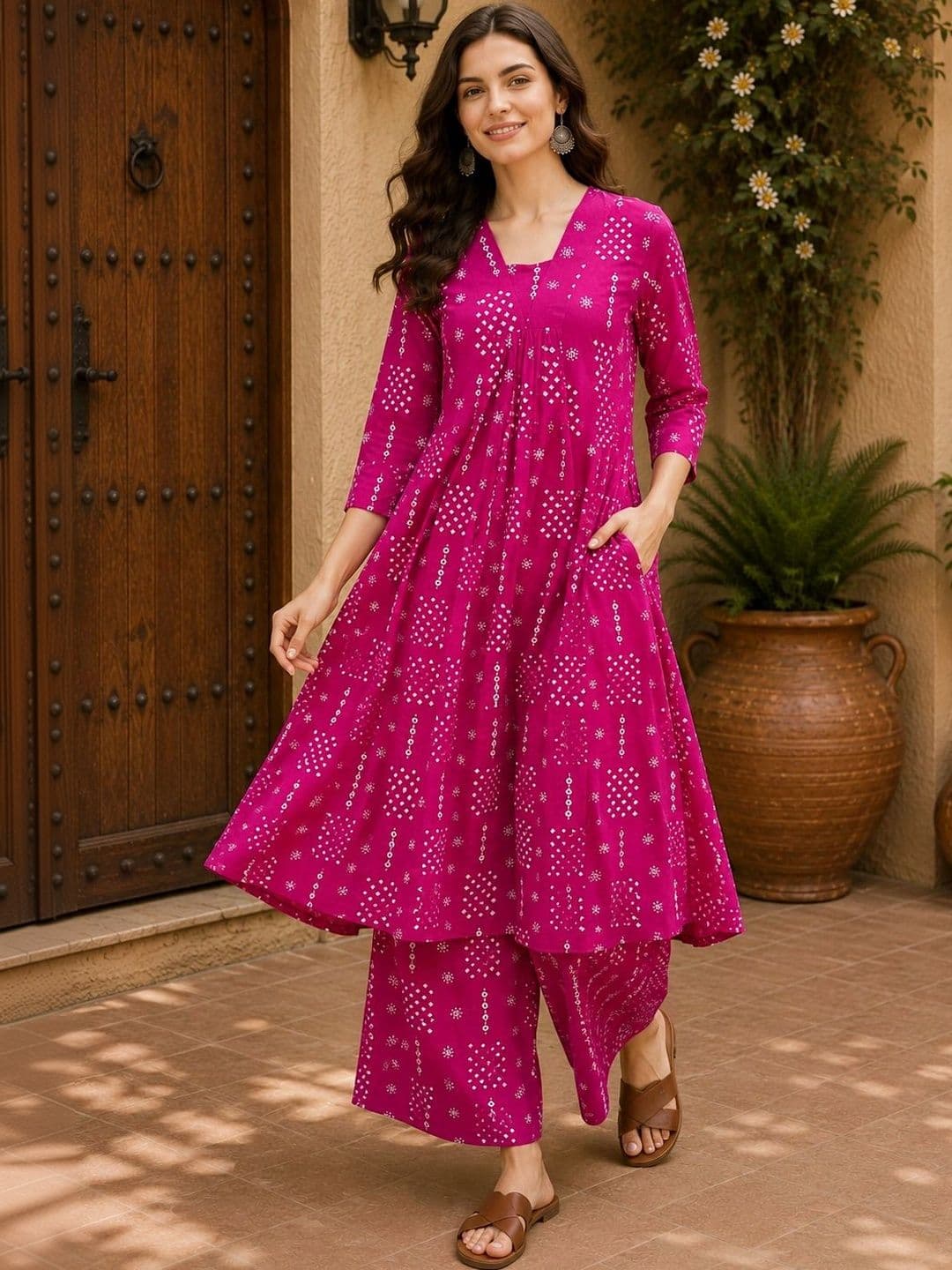 NEW ETHNIC 4 YOU Women Printed Regular Kurta with Palazzos - view 1