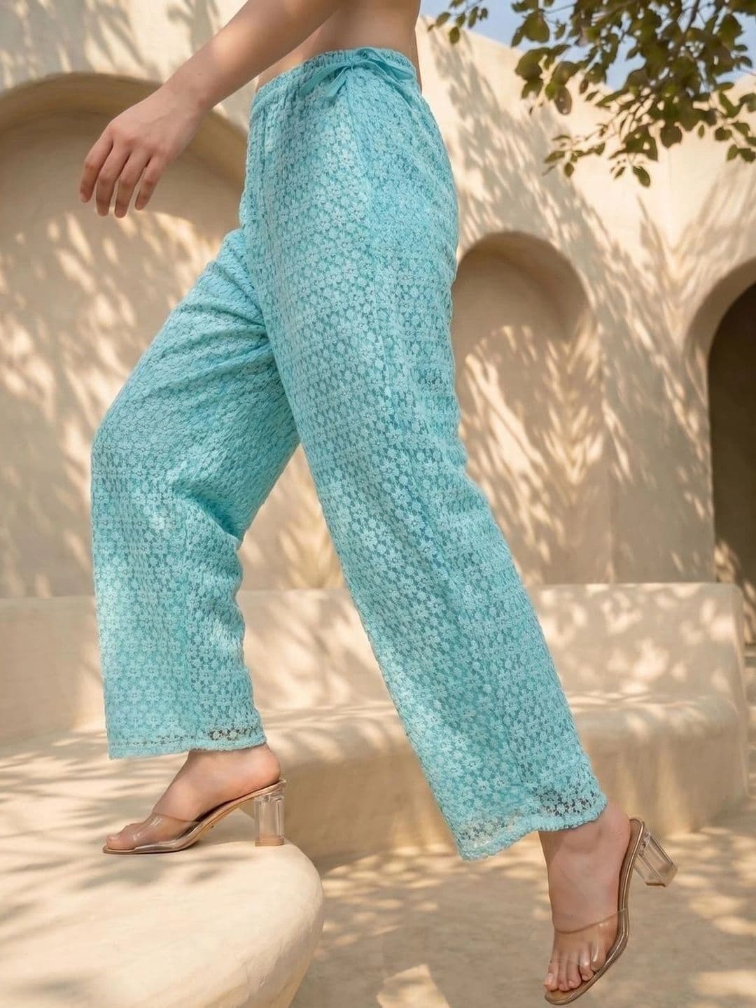 Ishin Women Knitted Ethnic Palazzos - view 1