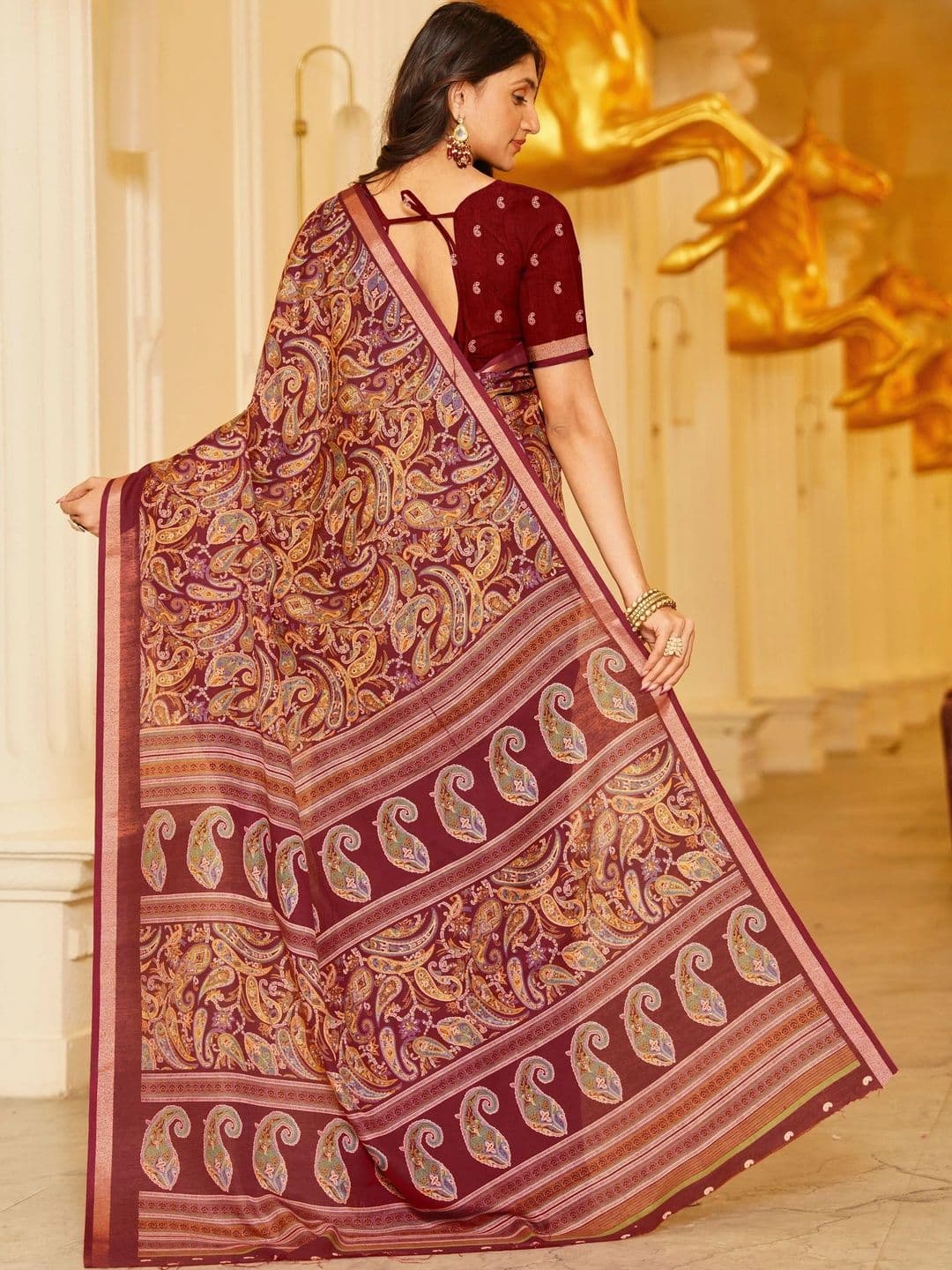 NARIVESH TRENDS Paisley Saree thumbnail 4