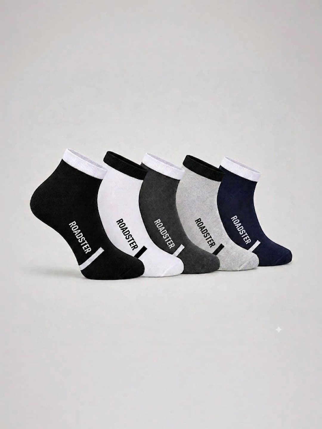 Roadster Men Pack of 5 Cotton Colourblocked Ankle Length Socks - view 1