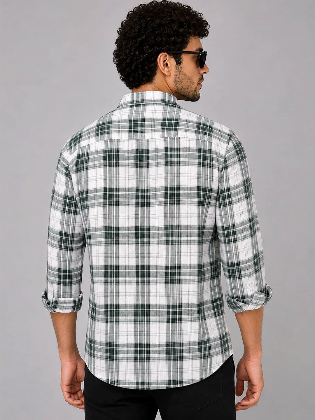 U.S. PITCHERS Men Modern Slim Fit Tartan Checks Checked Casual Shirt thumbnail 4