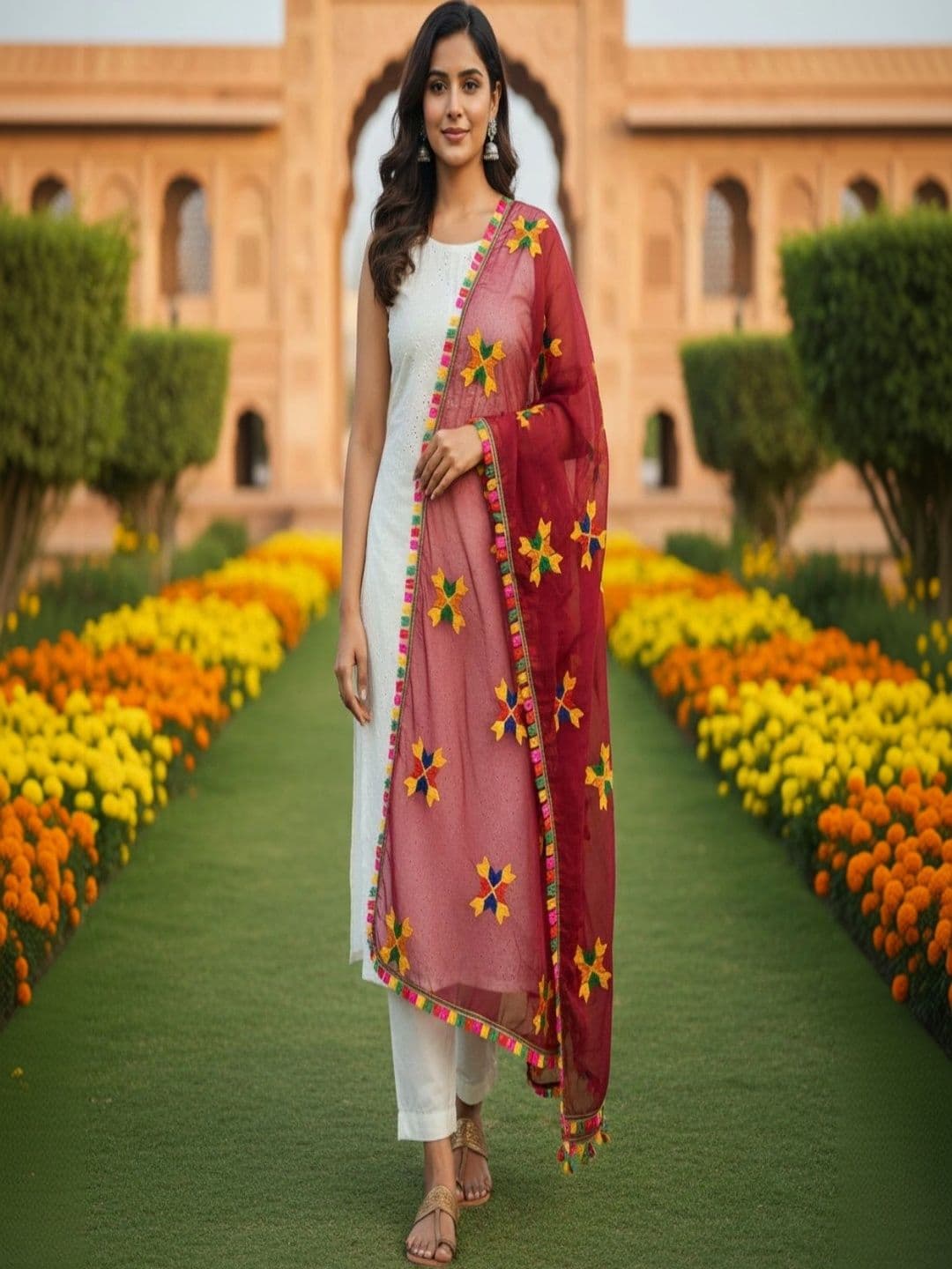 IVAARA Embroidered Dupatta with Thread Work thumbnail 5