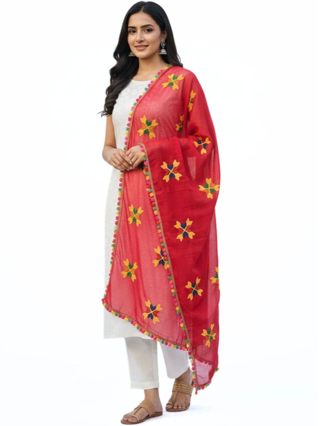 IVAARA Ethnic Motifs Embroidered Dupatta with Thread Work thumbnail 3