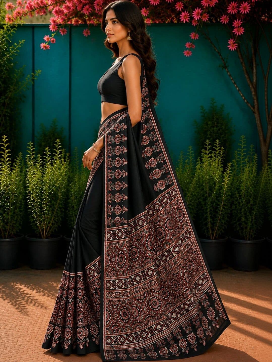 Anouk Ethnic Motifs Art Silk Designer Saree thumbnail 2