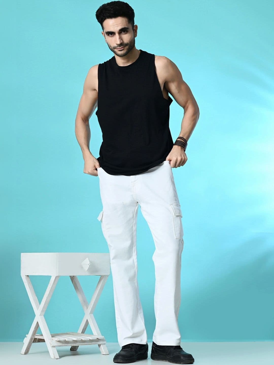 HERE&NOW Men Classic Regular Fit Mid-Rise Stretchable Jeans thumbnail 6