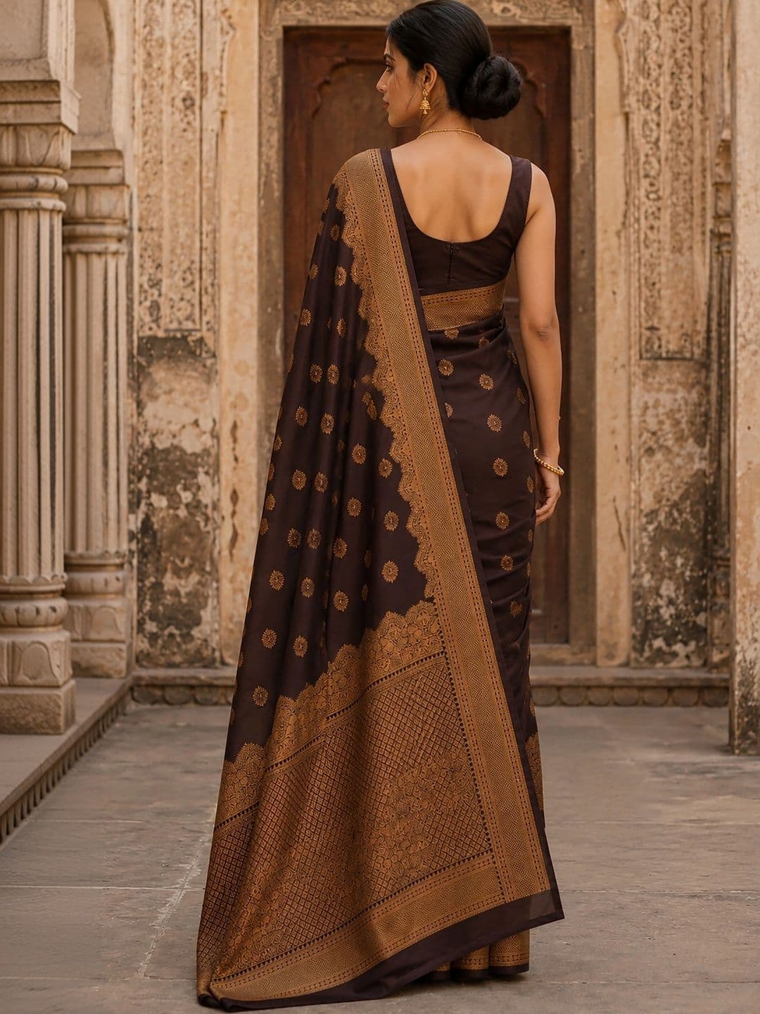 Mitera Woven Design Zari Silk Blend Designer Banarasi Saree thumbnail 4