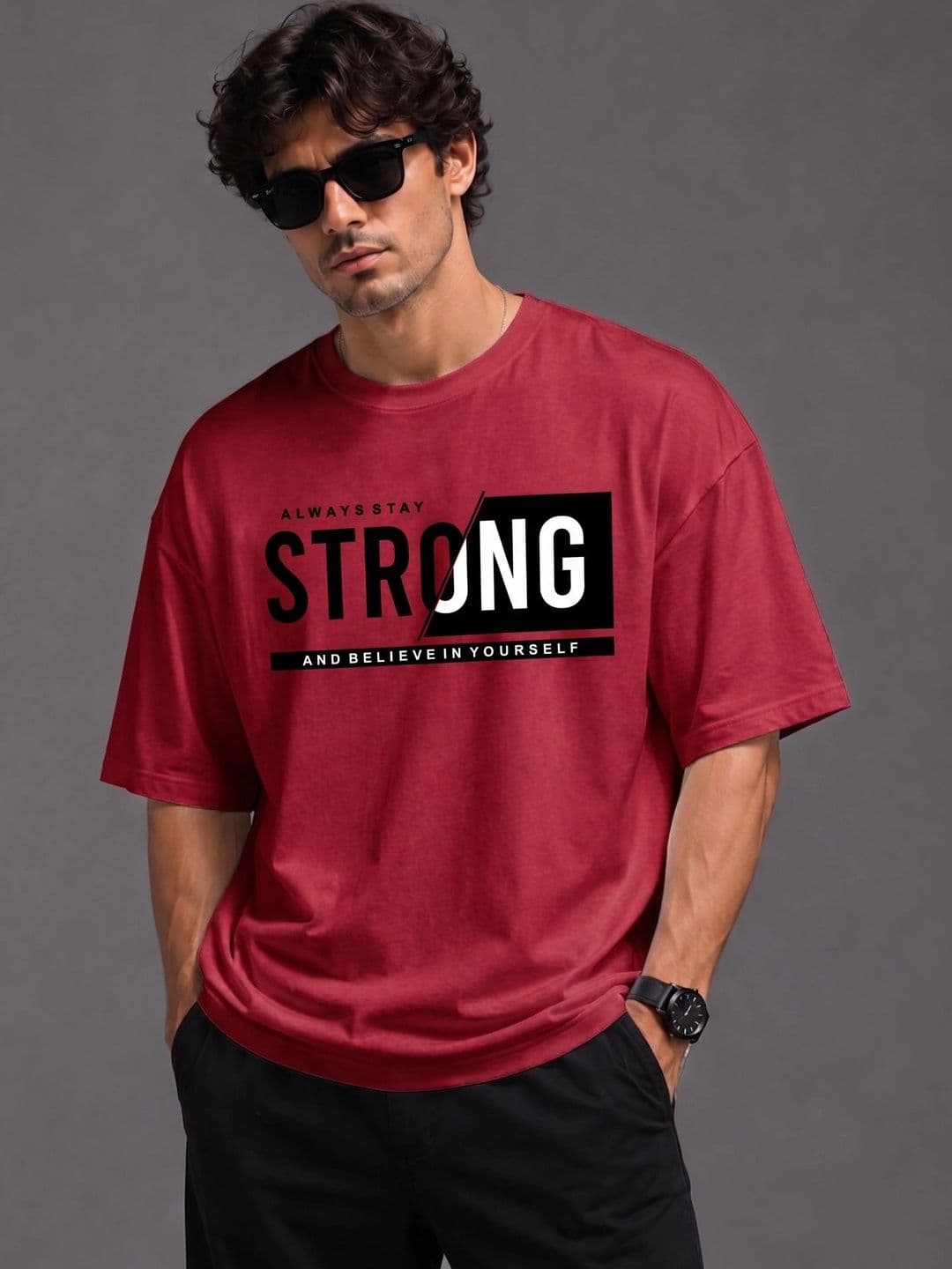 Roadster Men Typography Printed Drop-Shoulder Sleeves T-shirt - view 1