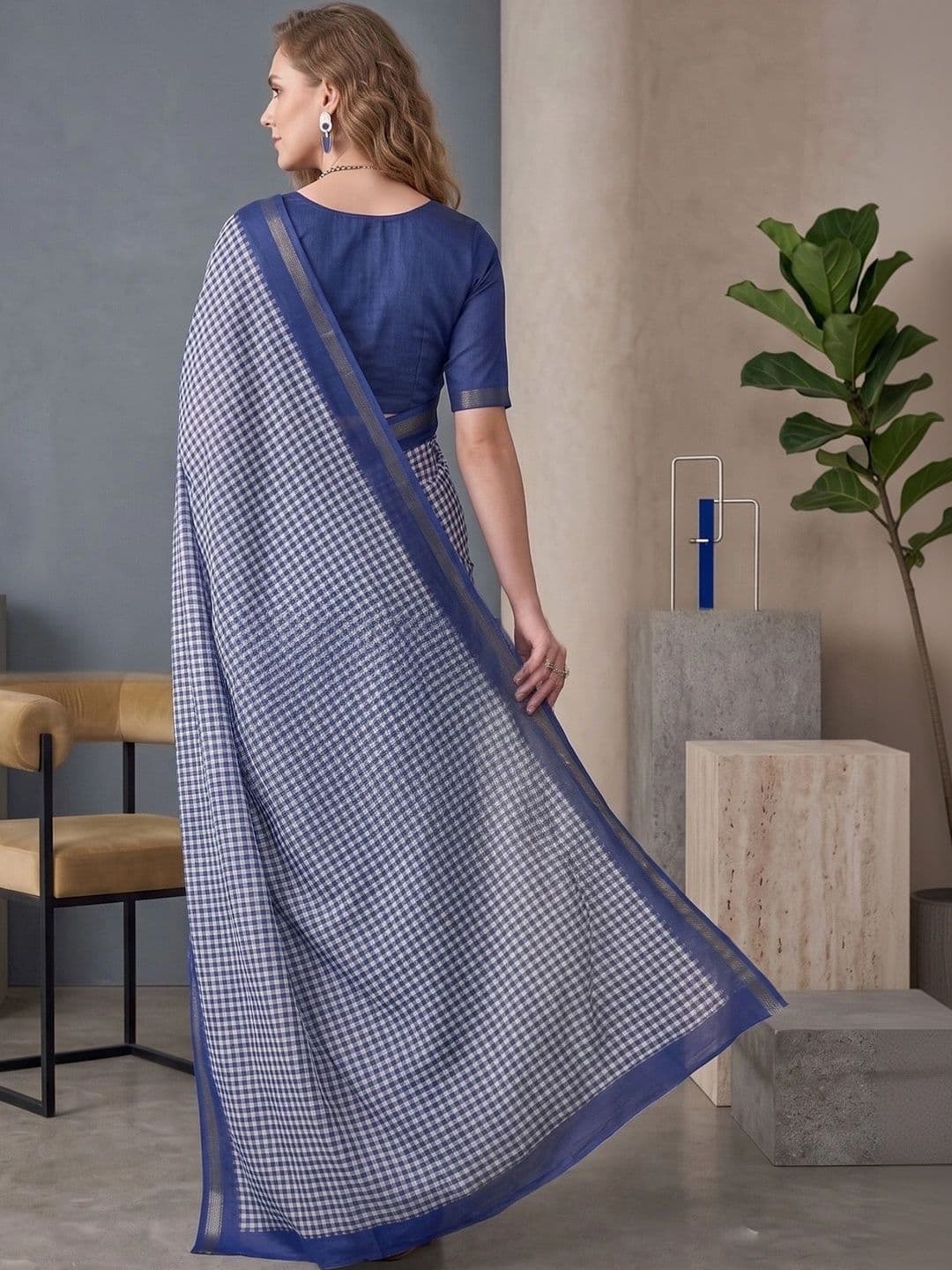 elora Woven Design Fusion Chanderi Saree thumbnail 4