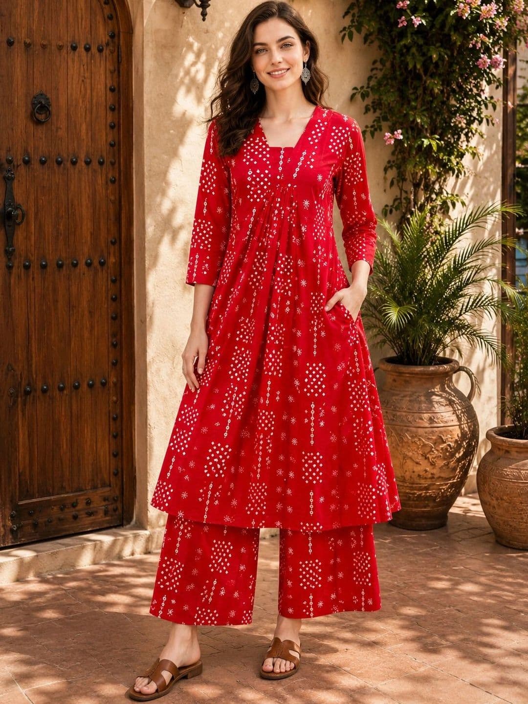 NEW ETHNIC 4 YOU Women Ethnic Motifs Printed Regular Kurta with Palazzos thumbnail 2
