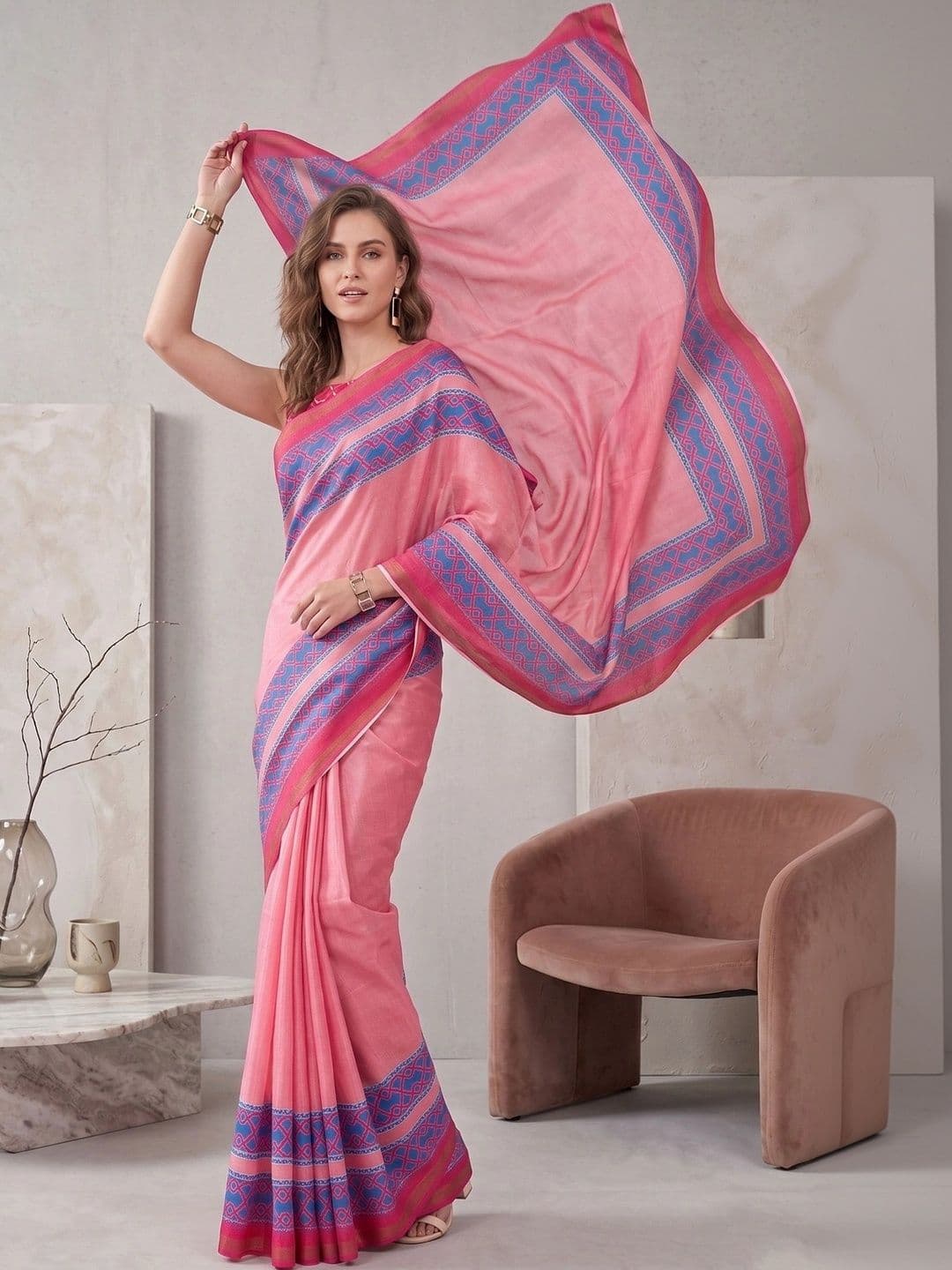 elora Fusion Chanderi Saree - view 1