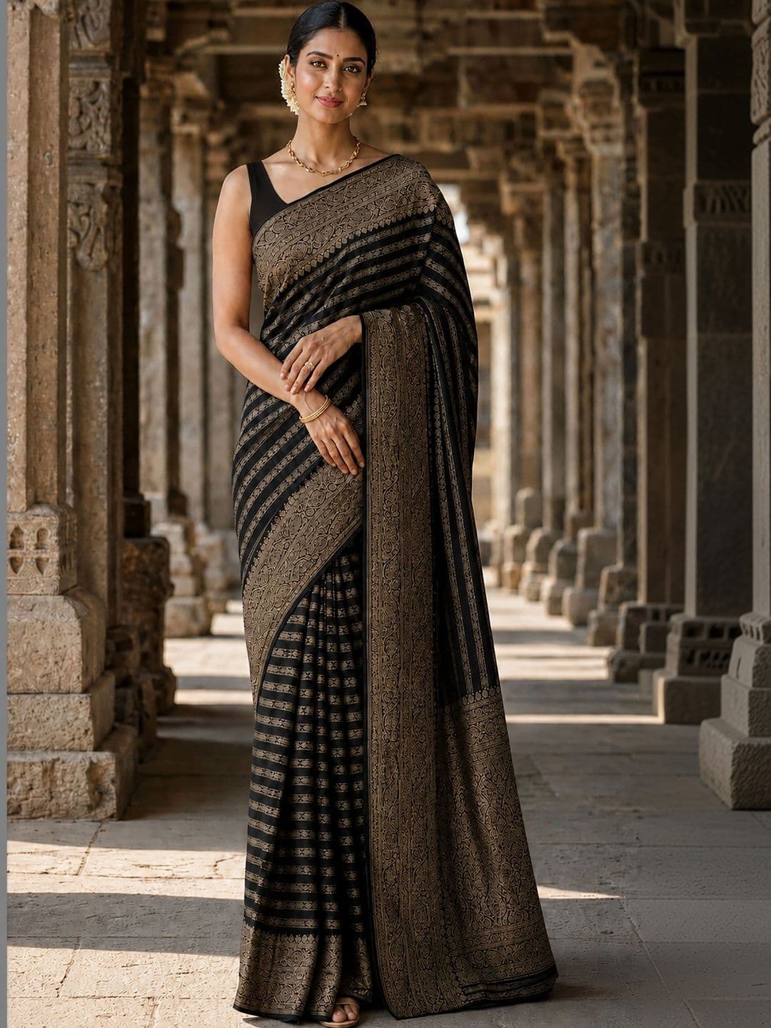 Mitera Woven Design Zari Silk Blend Designer Banarasi Saree - view 1