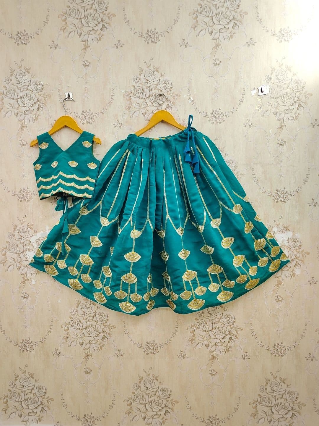 KALINI Girls Embellished Sequinned Ready to Wear Lehenga & thumbnail 7