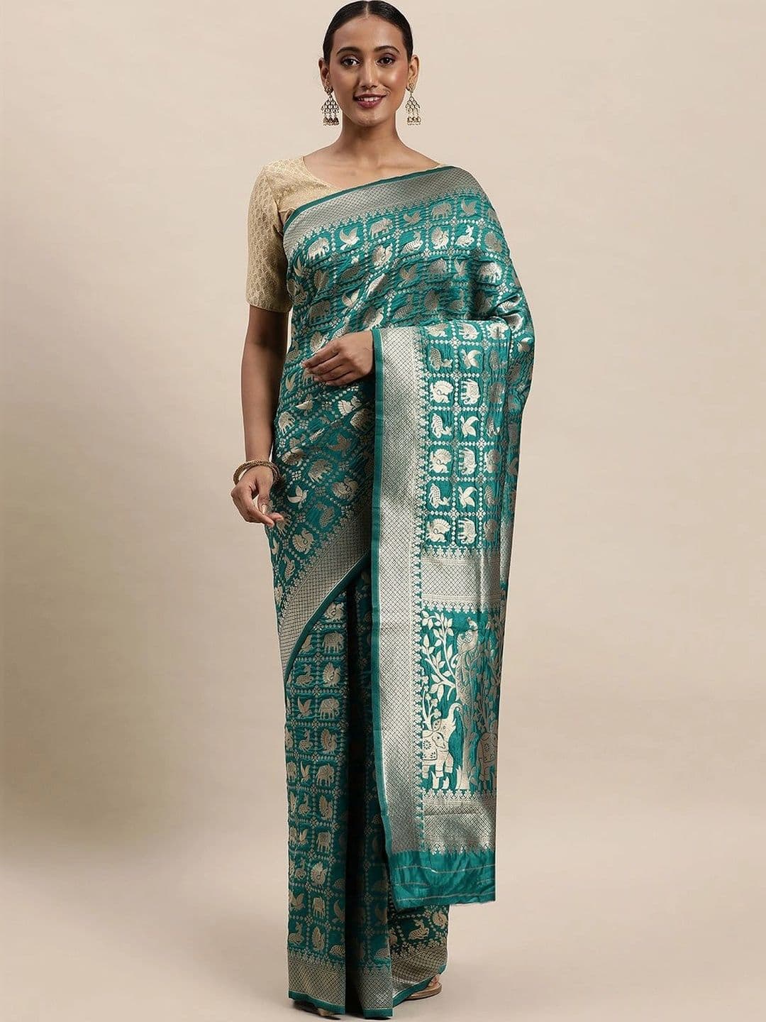 KALINI Woven Design Zari Art Silk Banarasi Saree - view 1