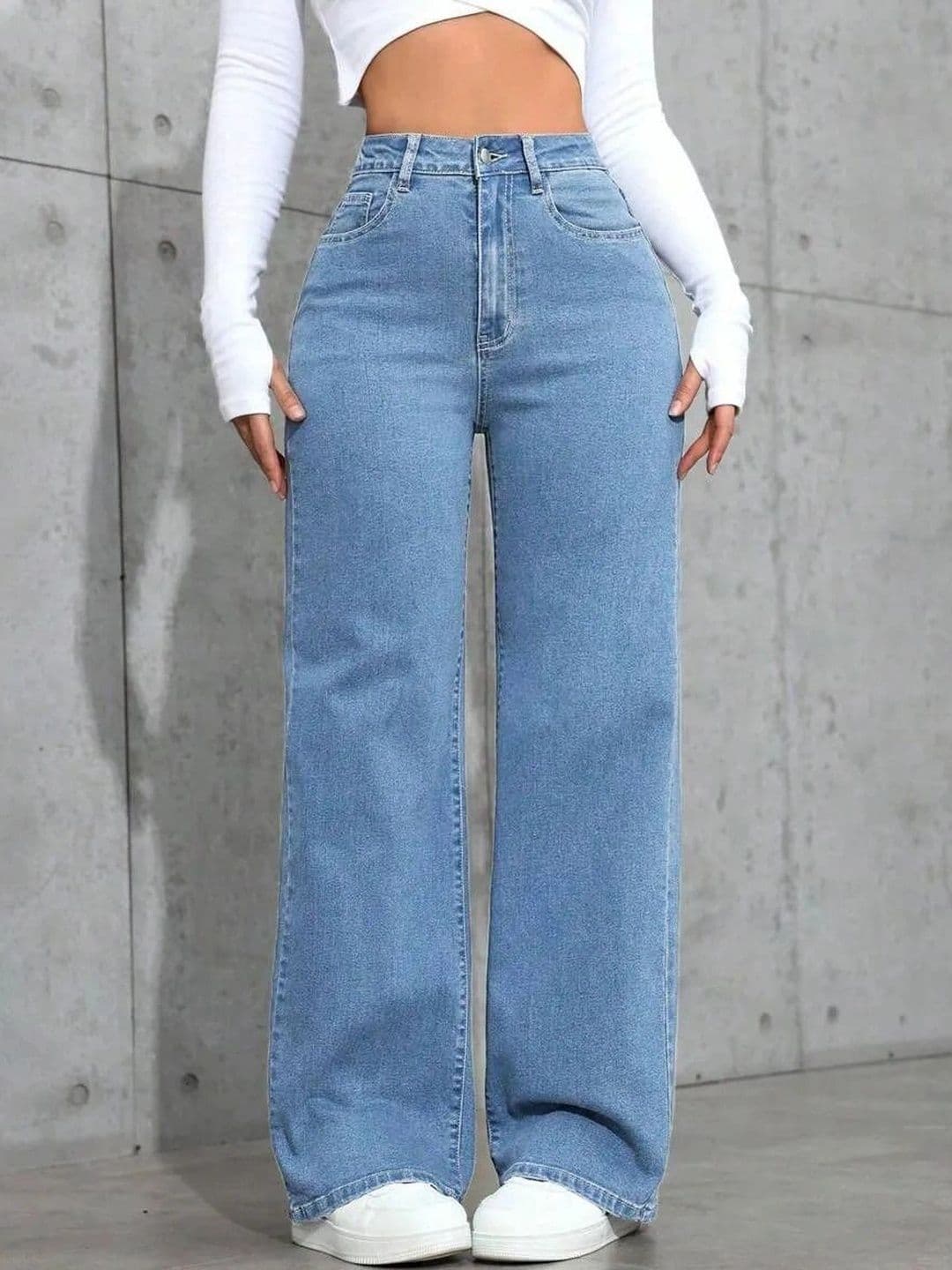 Mast & Harbour Women Comfort Wide Leg High-Rise Light Fade Stretchable Jeans - view 1