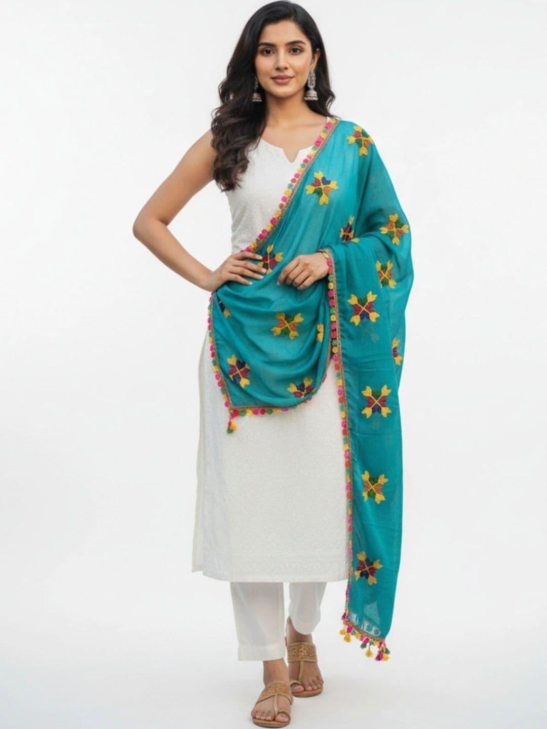 IVAARA Ethnic Motifs Embroidered Dupatta with Thread Work thumbnail 7