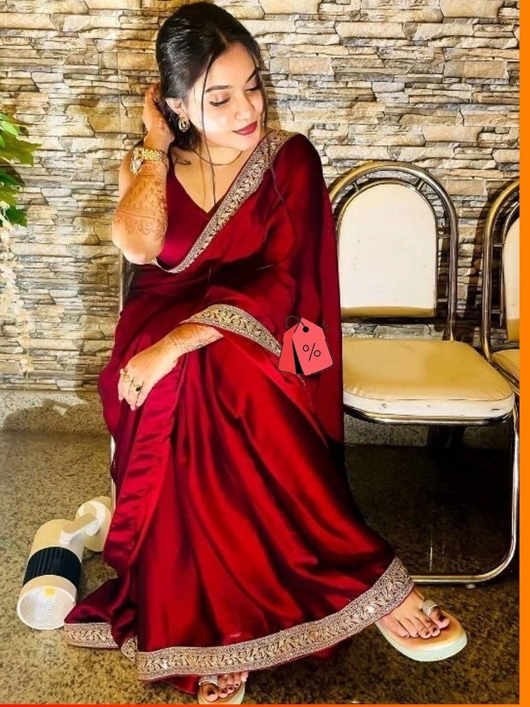 ANJAVI FASHION Embroidered Jute Silk Saree thumbnail 2
