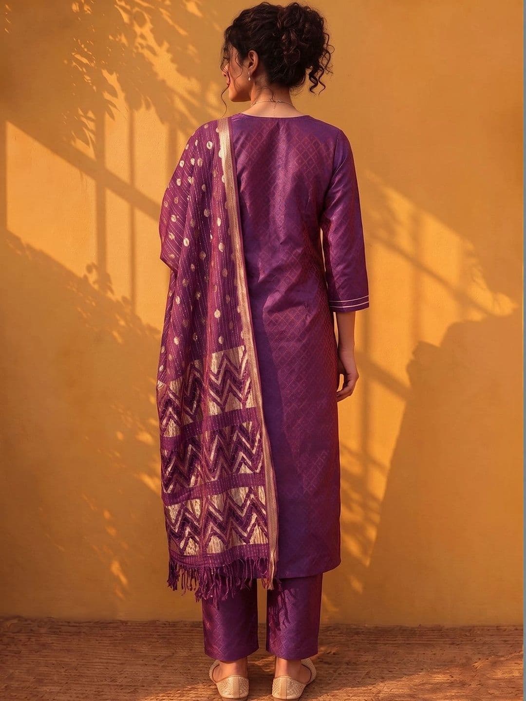 Varanga Women Ethnic Motifs Embroidered Regular Gotta Patti Kurta with Trousers & With Dupatta thumbnail 7
