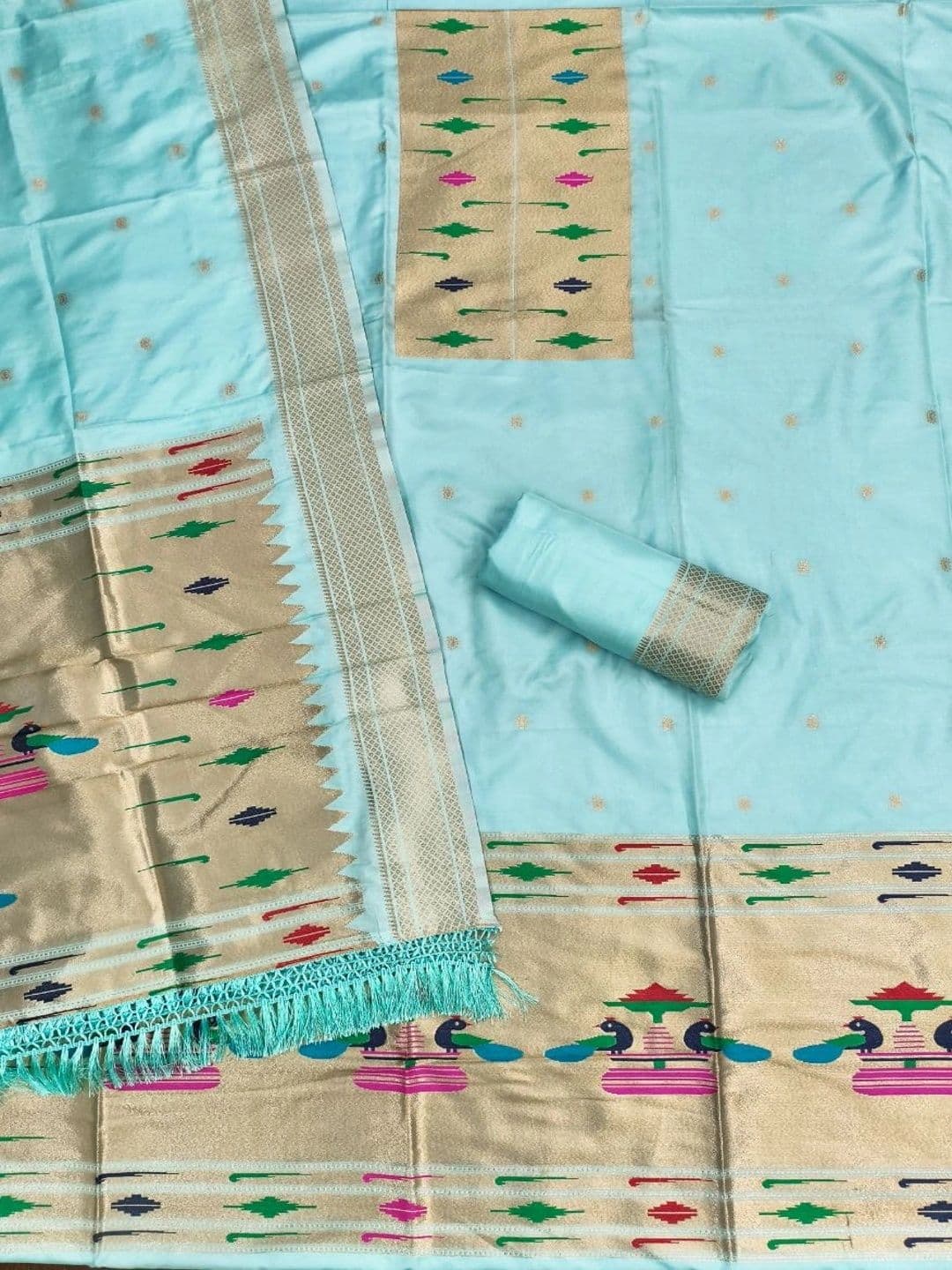 KALINI Pure Silk Unstitched Dress Material thumbnail 2