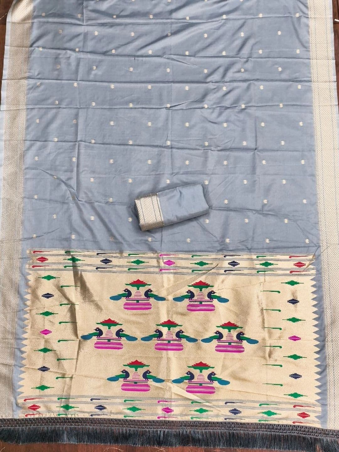 KALINI Pure Silk Unstitched Dress Material thumbnail 4