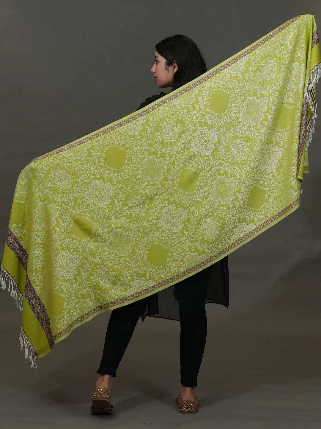 SHIFNEEN Women Ethnic Motifs Woven Design Acrylic Shawl thumbnail 3