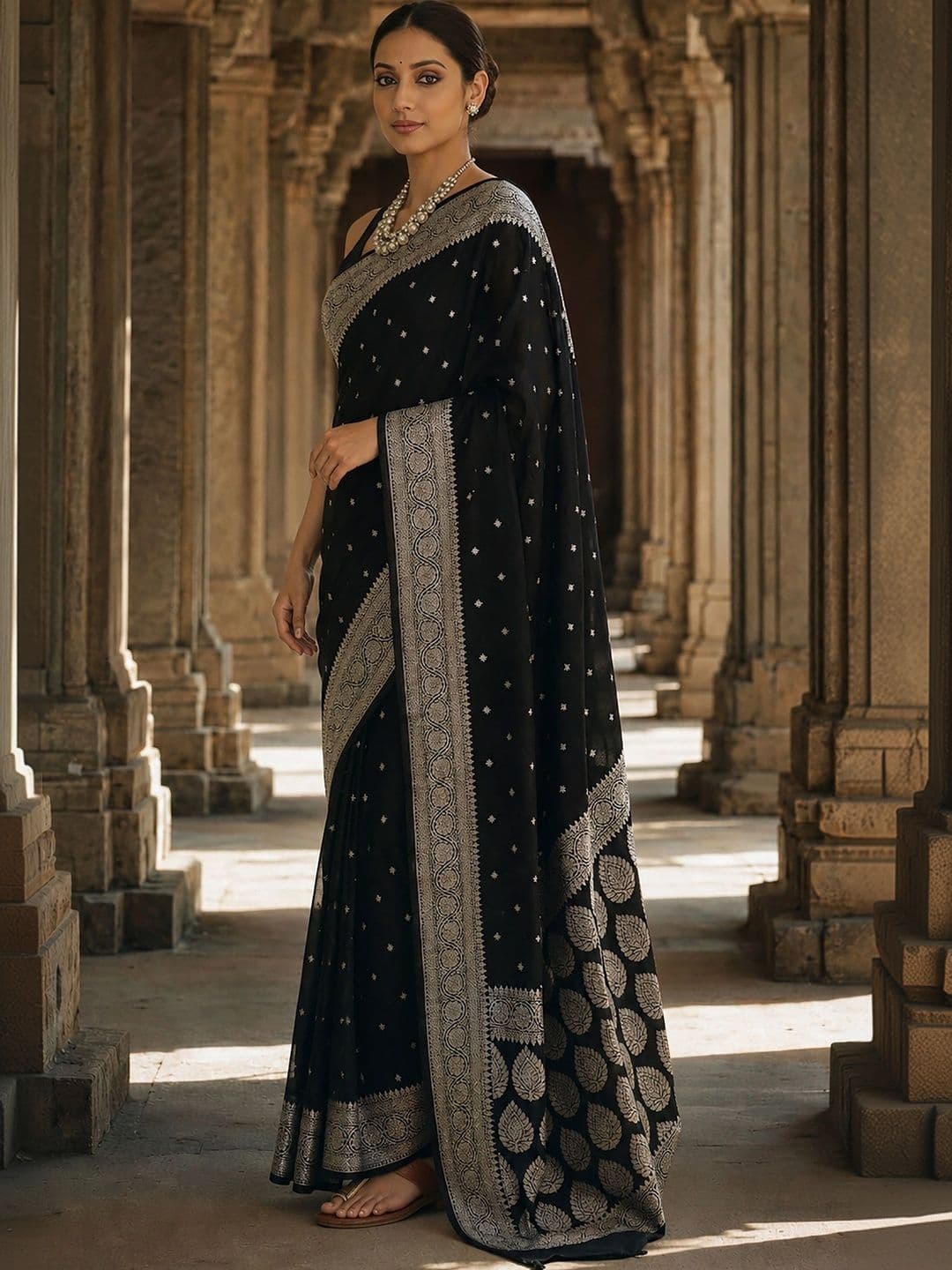 Mitera Woven Design Zari Silk Blend Designer Banarasi Saree thumbnail 2